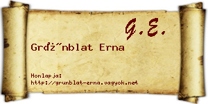 Grünblat Erna névjegykártya